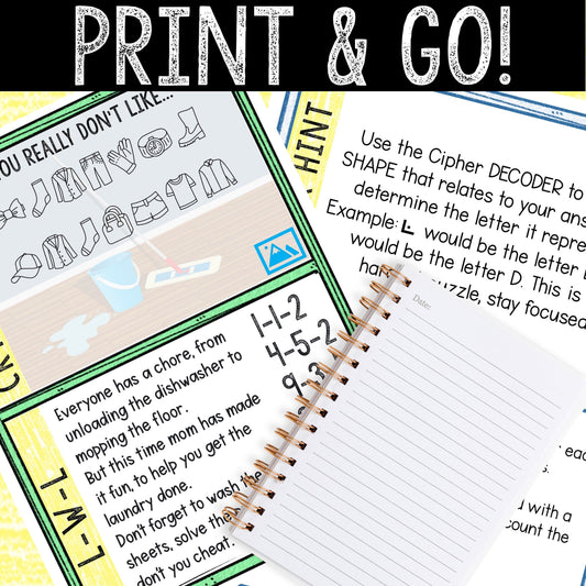 Escape Room for Kids - Printable Party Game – Summer Chore List Escape Room Kit