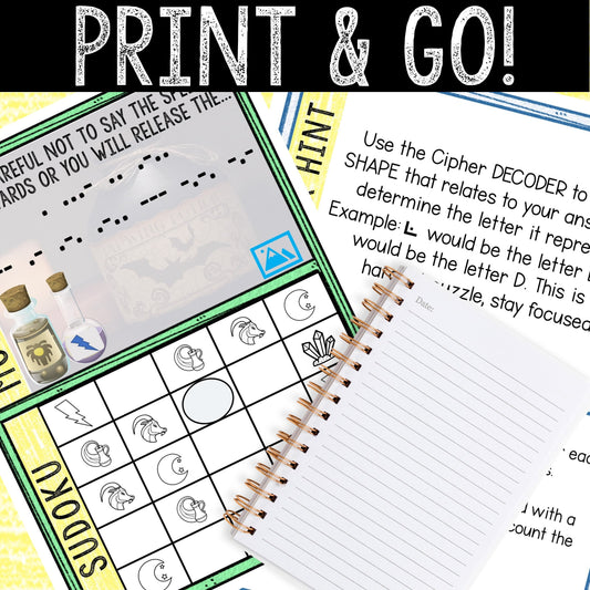 Escape Room for Kids - Printable Party Game – Wizardry Levels Escape Room Kit