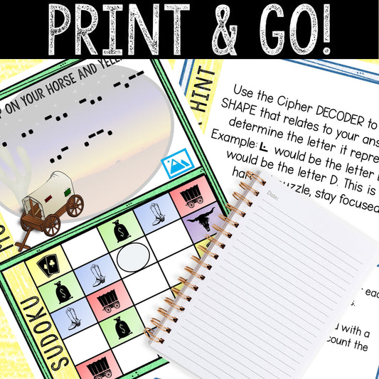 Escape Room for Kids - Printable Party Game – Wild West Escape Room Kit