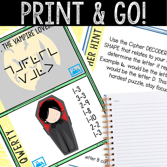 Halloween Escape Room for Kids - DIY Printable Game – Vampire Hunt