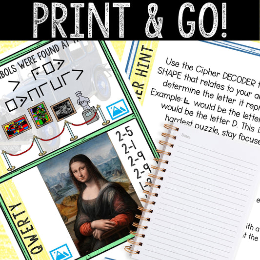 Escape Room for Kids - Printable Party Game – Museum Theft Escape Room Kit