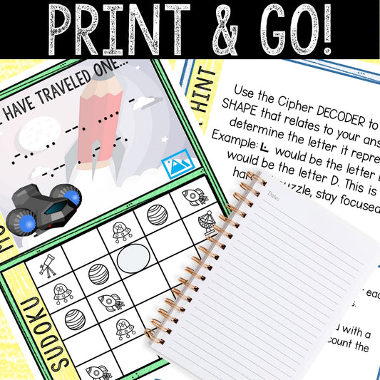 Escape Room for Kids - Printable Party Game – Space Race Escape Room Kit