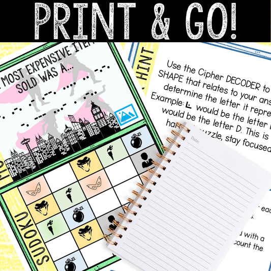 Escape Room Game for Kids - Printable Party Game – Cory's Comics Escape Room Kit