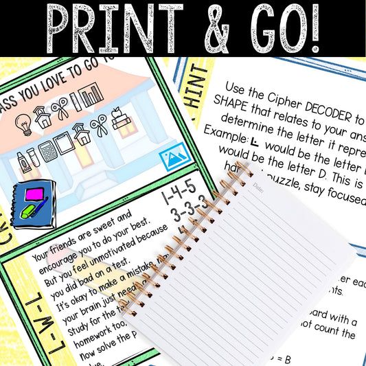 Escape Room for Kids - Printable Party Game – School Blues Escape Room Kit