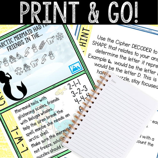 Escape Room for Kids - Printable Party Game – Arctic Mermaid Escape Room Kit