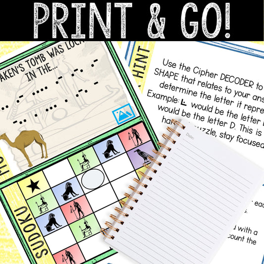 Escape Room for Kids - Printable Party Game – King Aken's Tomb Escape Room Kit