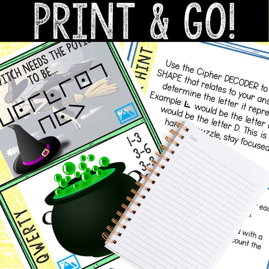 Halloween Escape Room for Kids - Printable Party Game – Witches Brew Escape Room – Birthday Party Games - Kids Puzzles – Family Game Night