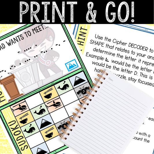 Escape Room for Kids - Printable Party Game – Places To Go Escape Room Kit
