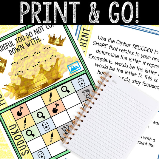 Escape Room for Kids - Printable Party Game – Gold Mine Escape Room Kit