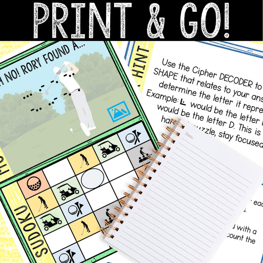 Escape Room for Kids - Printable Party Game – Golf Games Escape Room Kit
