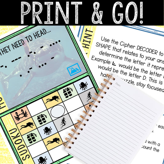 Escape Room for Kids - Printable Party Game – Under the Sea Escape Room Kit
