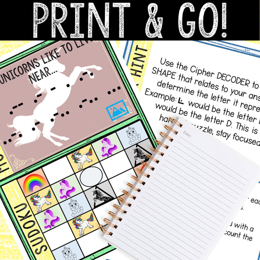 Escape Room for Kids - Printable Party Game – Unicorns Escape Room Kit