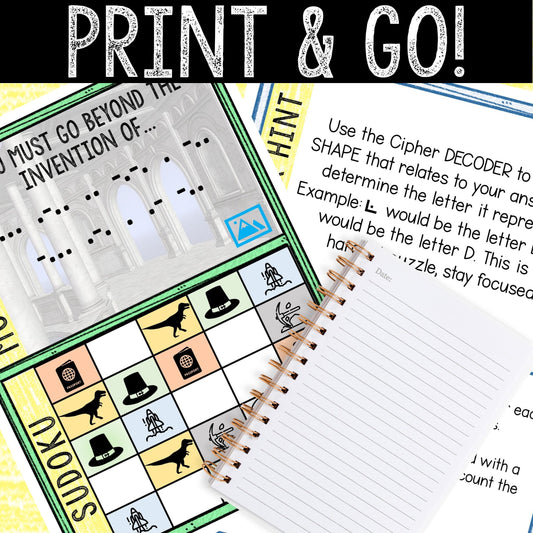 Escape Room for Kids - Printable Party Game – Time Machine Escape Room Kit