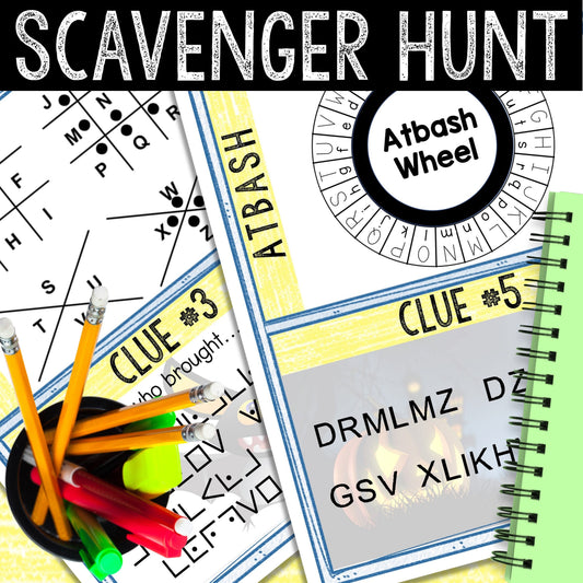 Halloween Logic Puzzle Scavenger Hunt Game for Kids - Party Game