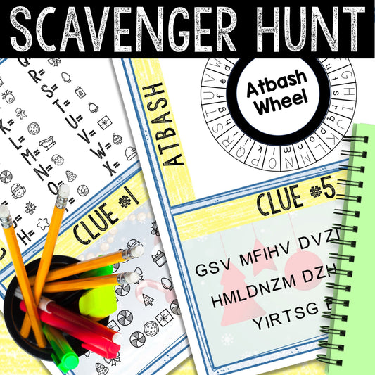 Christmas Logic Puzzle Scavenger Hunt Game for Kids