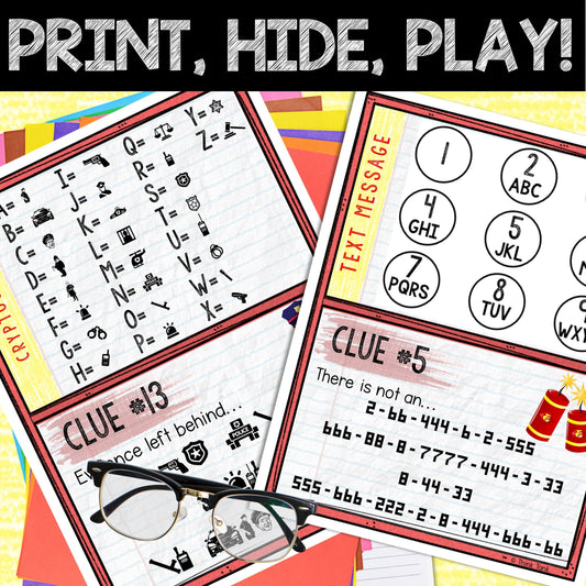 Murder Mystery Game for Kids – Spy Party – Mr. Mystery – Secret Agent Code – Escape Room – Printable Party Props - Birthday Game