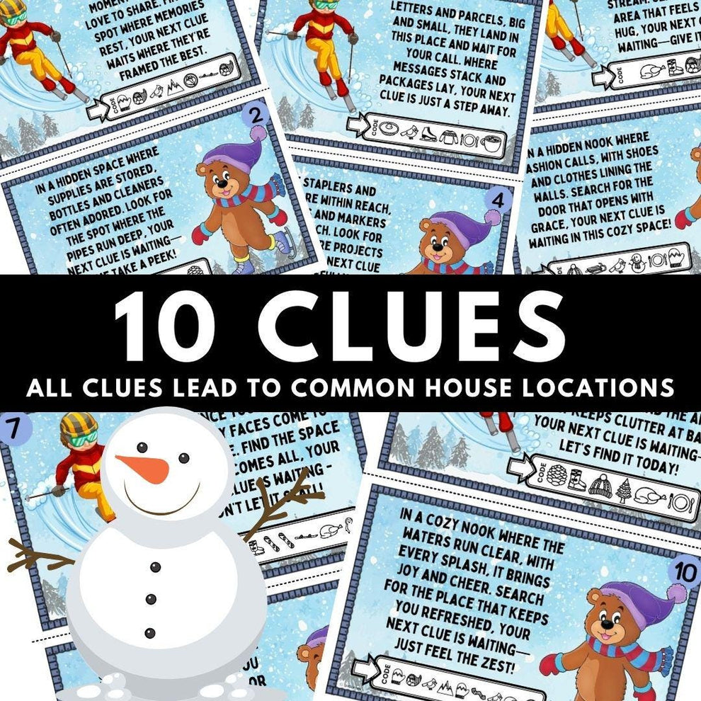 Winter Sports Riddles Winter Sports Scavenger Hunt for Kids, Indoor Printable Game, Riddles,