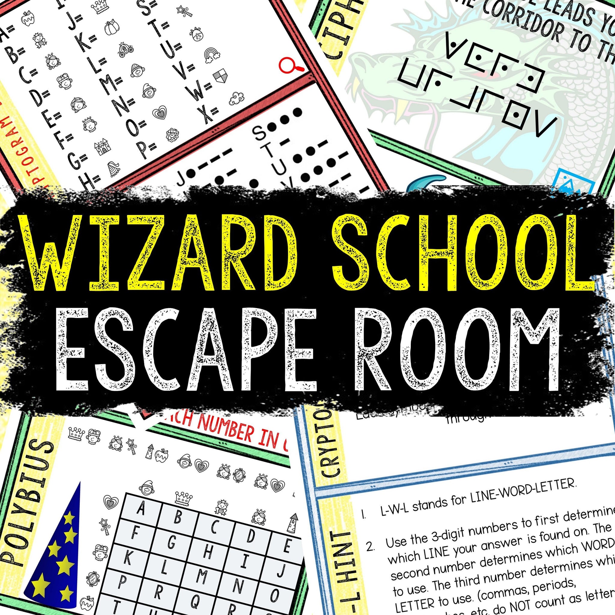 Wizard Escape Room Game. Adventure Party Game for Kids, Families