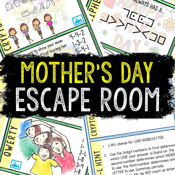 Escape Room for Kids - Printable Party Game – Mother's Day Escape Room Kit