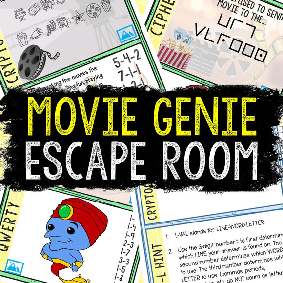 Escape Room for Kids - Printable Party Game – Movie Genie Escape Room Kit