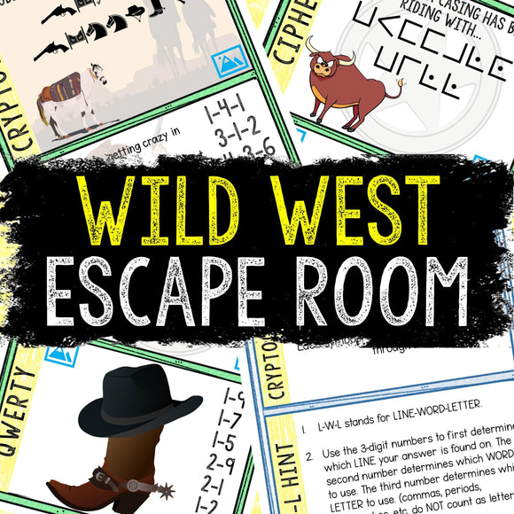 Escape Room for Kids - Printable Party Game – Wild West Escape Room Kit