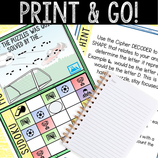 Escape Room for Kids - Printable Party Game – Soccer Team Escape Room Kit