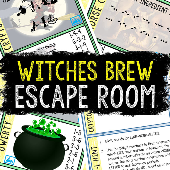 Halloween Escape Room for Kids - Printable Party Game – Witches Brew Escape Room – Birthday Party Games - Kids Puzzles – Family Game Night