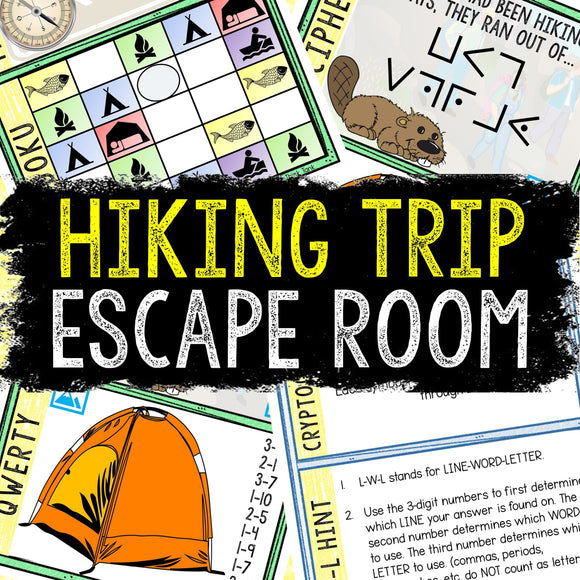 Escape Room for Kids - Printable Party Game – Hiking Trip Escape Room Kit