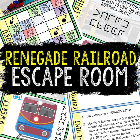 Escape Room for Kids - Printable Party Game – Renegade Railroad Escape Room Kit