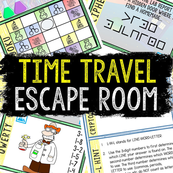 Escape Room for Kids - Printable Party Game – Time Travel Escape Room Kit