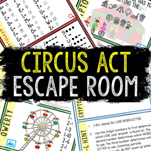 Escape Room for Kids - Printable Party Game – Circus Act Escape Room Kit
