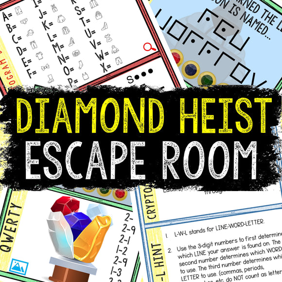 Escape Room for Kids - Printable Party Game – Diamond Heist Escape Room Kit