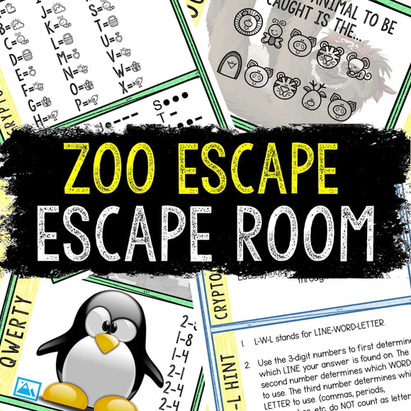 Escape Room for Kids - Printable Party Game – Zoo Escape Escape Room Kit