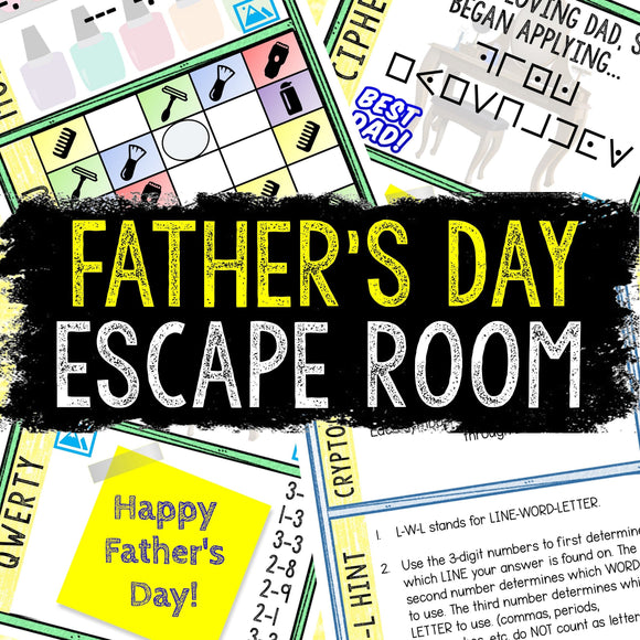 Escape Room Game for Kids - Printable Party Game – Father's Day Escape Room Kit