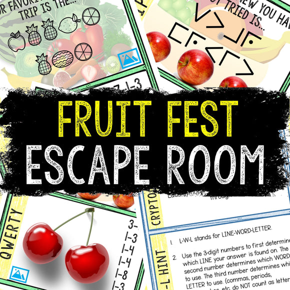 Escape Room for Kids - Printable Party Game – Fruit Fest Escape Room Kit