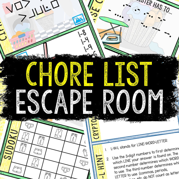 Escape Room for Kids - Printable Party Game – Summer Chore List Escape Room Kit