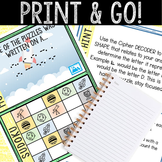 Escape Room Game for Kids - Printable Party Game – Unknown Planet Escape Room Kit