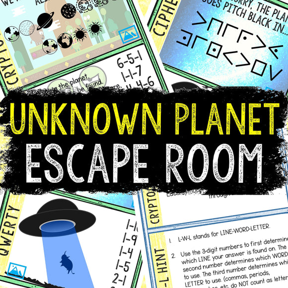 Escape Room Game for Kids - Printable Party Game – Unknown Planet Escape Room Kit