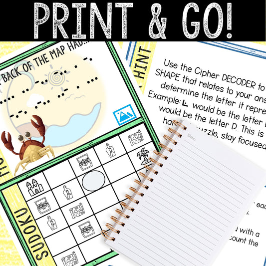 Escape Room for Kids - Printable Party Game – Message in a Bottle Escape Room Kit