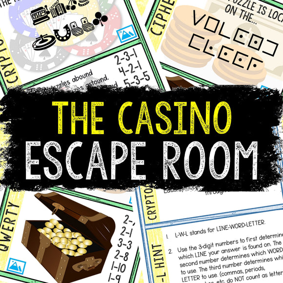 Escape Room for Kids - Printable Party Game – The Casino Escape Room Kit