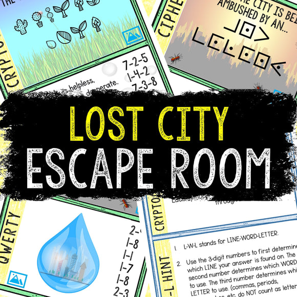 Escape Room for Kids - Printable Party Game – Lost City Escape Room Kit