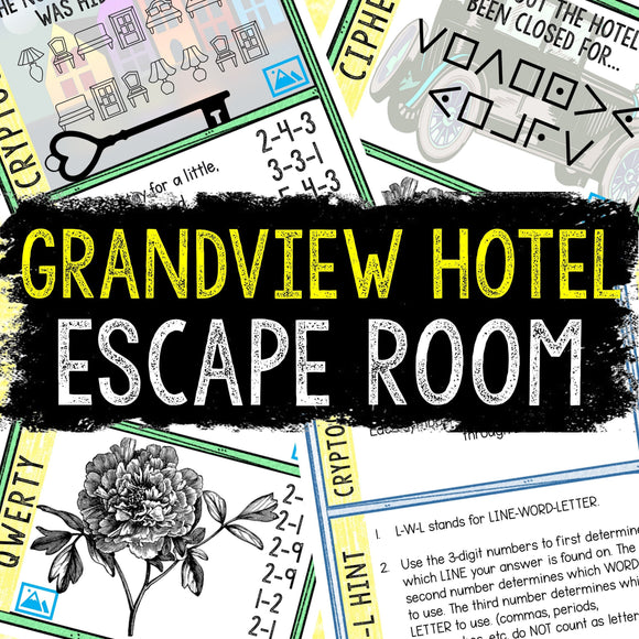 Escape Room for Kids - Printable Party Game – Grandview Hotel Escape Room Kit