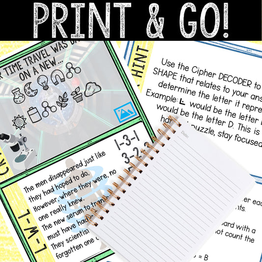 Escape Room for Kids - Printable Party Game – Time Travel Escape Room Kit