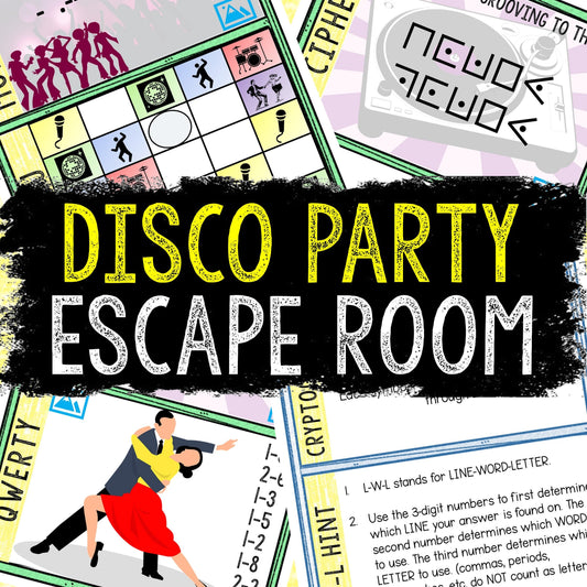 Escape Room for Kids - Printable Party Game – Disco Party Escape Room Kit