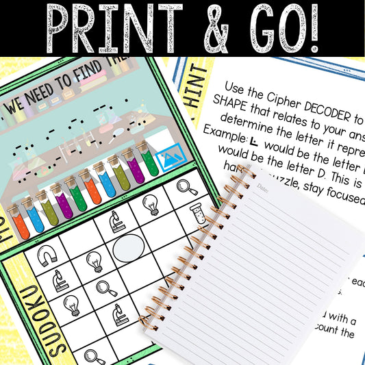 Escape Room for Kids - Printable Party Game – Science Lab Escape Room Kit