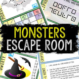 Halloween Escape Room Game for Kids - Printable Party Game – Monsters Escape Room Kit