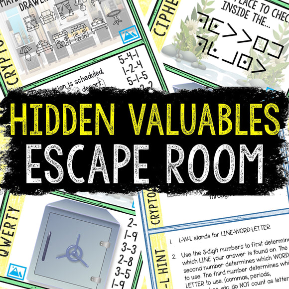 Escape Room for Kids - Printable Party Game – Hidden Valuables Escape Room Kit