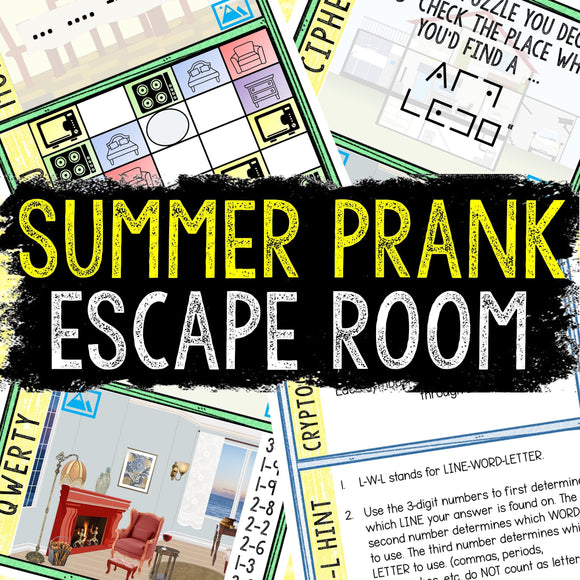 Escape Room for Kids - Printable Party Game – Summer Prank Escape Room Kit