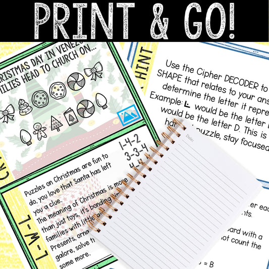 Christmas Escape Room for Kids - Printable Party Game