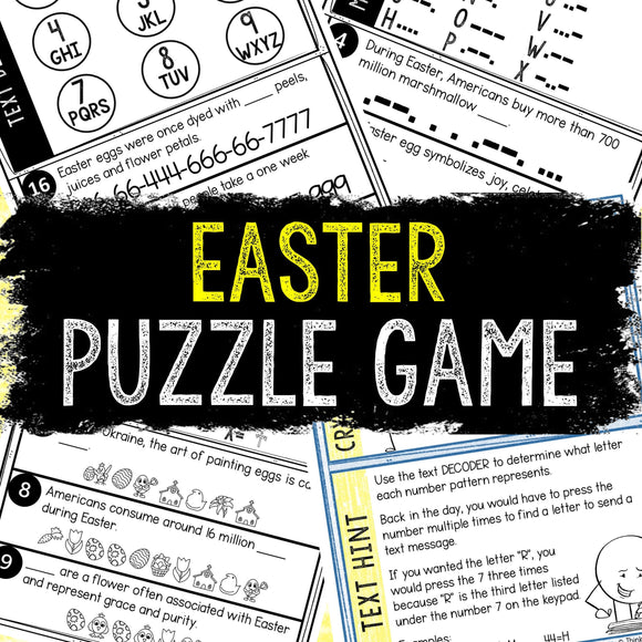 Easter Puzzles for Kids - Printable Party Gam